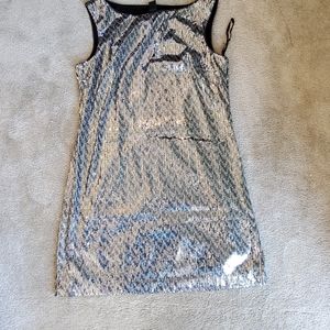 WHBM mix sequin shift mini dress M MWT